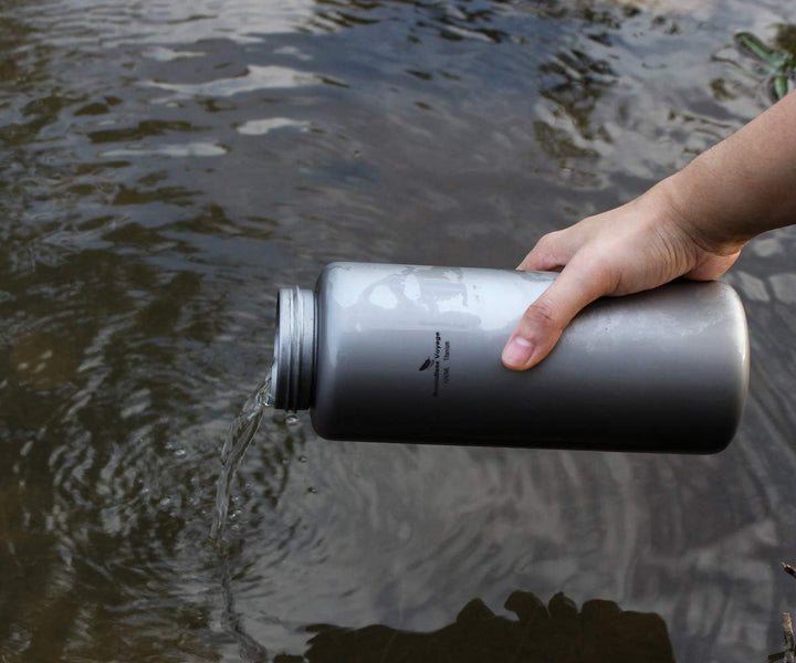iBasingo Titan Flasche Outdoor Camping Becher Wide Mouth Kochgeschirr Leichtes Tragbares Wasserflasc