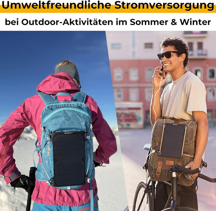 Sunnybag Leaf Mini | Solar Ladegerät mit 5 Watt Leistung | Unterwegs Handy Laden mit Solar Panels |