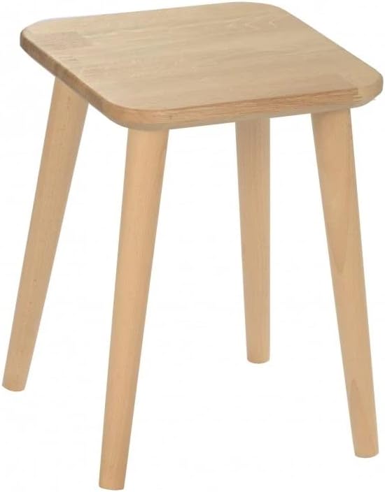 Massiver moderner Hocker aus Eichenholz in quadratischer Form hergestellt in EU (Buche Holz Naturbei