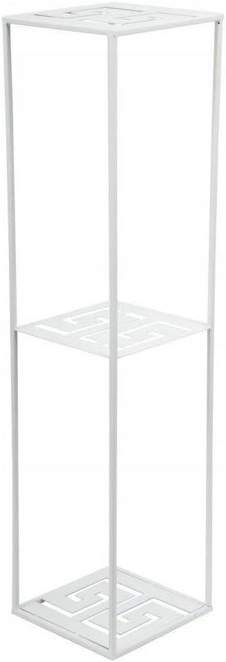 Blumenständer Metall 100 x 24 cm - Eleganter und Hoher Blumenhocker mit Zusätzlicher Ablage - Weiss