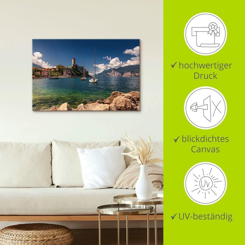 ARTland Leinwandbilder Wandbild Bild auf Leinwand 90x60 cm Wanddeko Mediterran Landschaften Idyll Bu