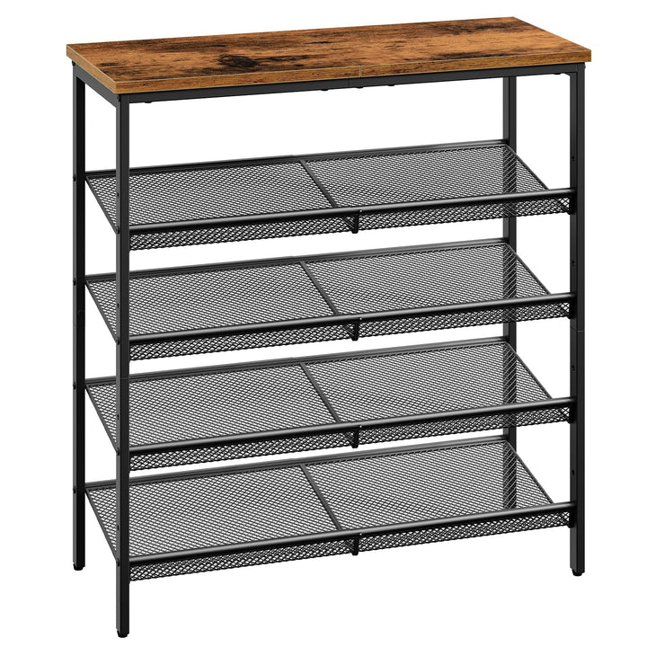 HOOBRO Schuhregal, 5-stöckiges Schuhablage, Schuhschrank, verstellbares Metallgitterregal, Geräumige