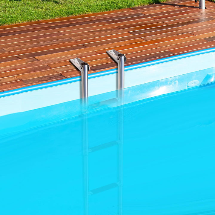 GOPLUS Poolleiter Edelstahl, Bootleiter klappbar mit 4 Stufen und Antirutschpads, Schwimmbadleiter T