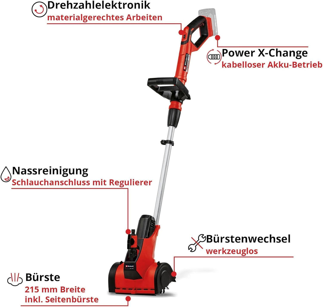 Einhell Akku-Oberflächenbürste PICOBELLA Power X-Change (Lithium-Ionen 18V, multifunktionell, integr