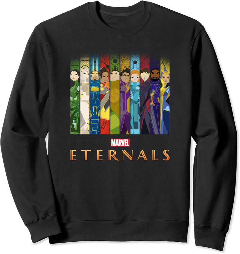 Marvel Eternals Group Shot Illustrated Panels Sweatshirt