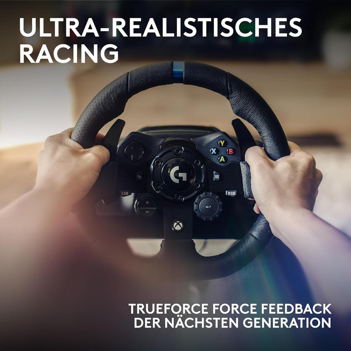 Logitech G923 TRUEFORCE Gaming Rennlenkrad mit Pedalen, Kraftrückkopplung bis 1000 Hz, reaktionsschn