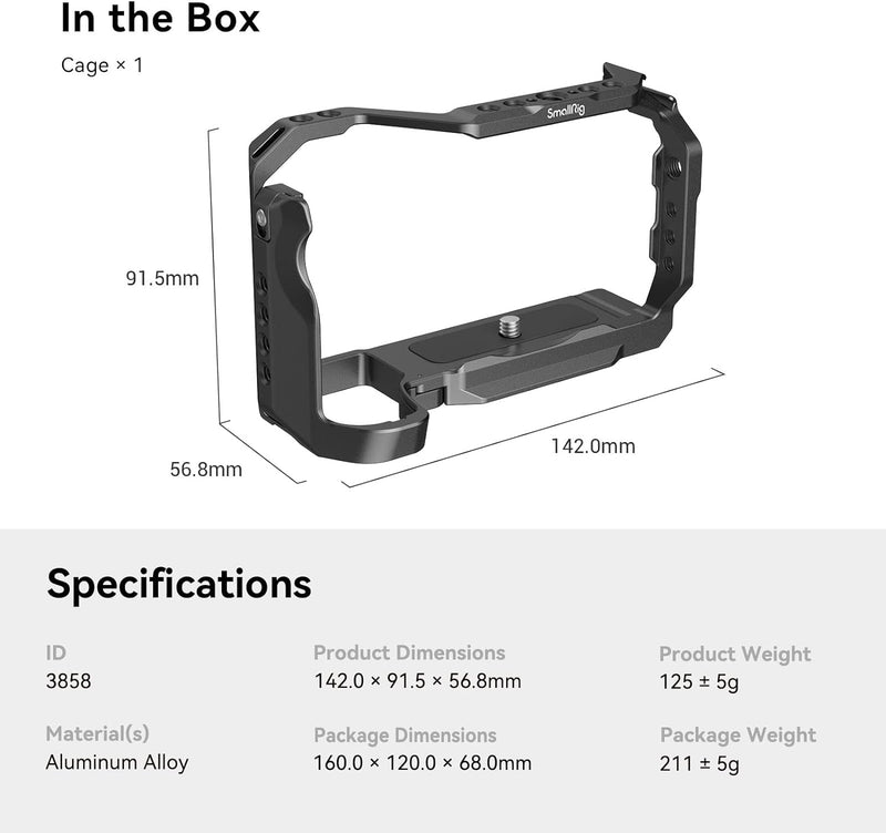 SMALLRIG Z 30 Cage für Nikon Z 30 Camera, Video Vlog Cage mit Integriertem Kaltem Schuh, Schnellfrei