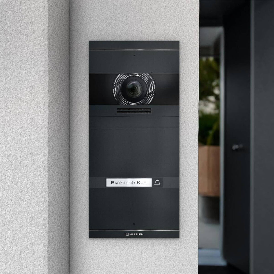 Metzler VDM10 2.0 Video Sprechanlage Komplett Set - mit austauschbarem Namensschild - LAN/POE - Türs