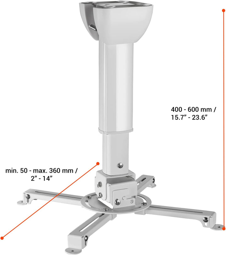 celexon neigbare Beamer-Deckenhalterung weiss Multicel 4060Pro - 40-60cm Deckenabstand - bis 15kg 40