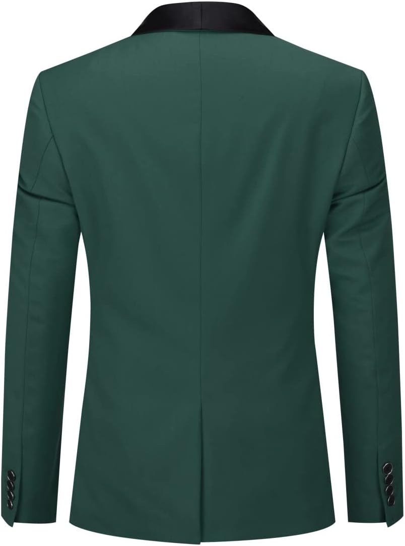 YOUTHUP Sakko Herren Slim Fit Schalkragen Anzugjacke 1 Knopf Tuxedo Jacke für Hochzeit Freizeit M Gr