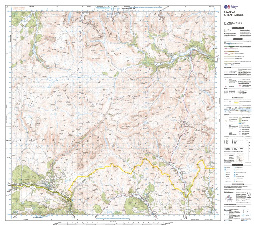 Braemar & Blair Atholl (OS Landranger Map, Band 43), Karte