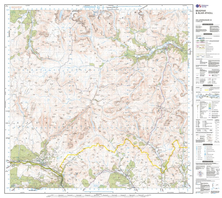 Braemar & Blair Atholl (OS Landranger Map, Band 43), Karte