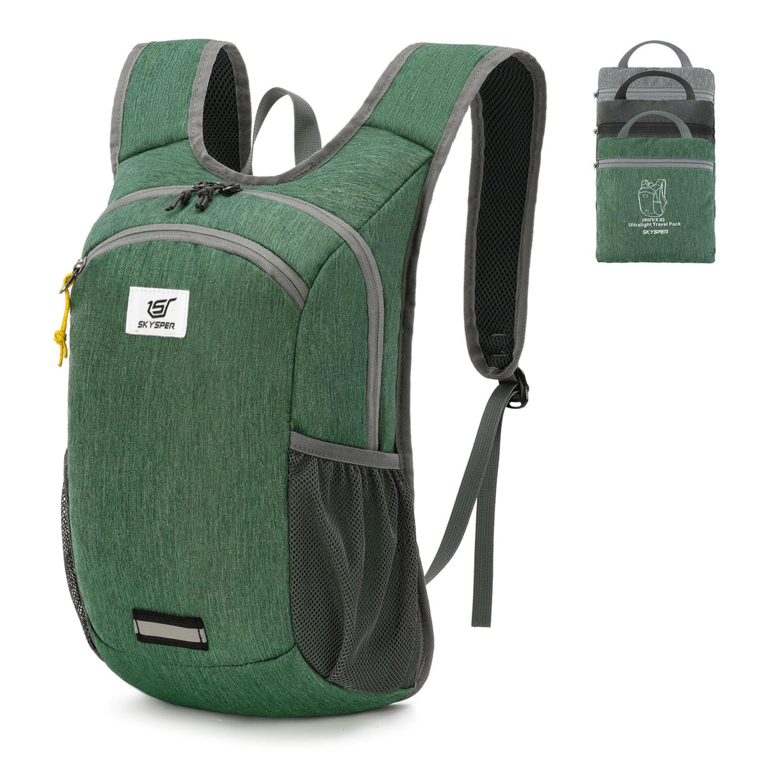 SKYSPER Faltbarer Rucksack 10L Klein Ultraleicht Tagesrucksäcke Wanderrucksack Reisenrucksack Trekki