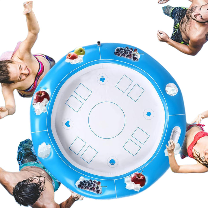 Schwimmender Spieltisch für Pool, Getränkehalter und aufblasbare Snacks | Tisch mit Getränkehalter u