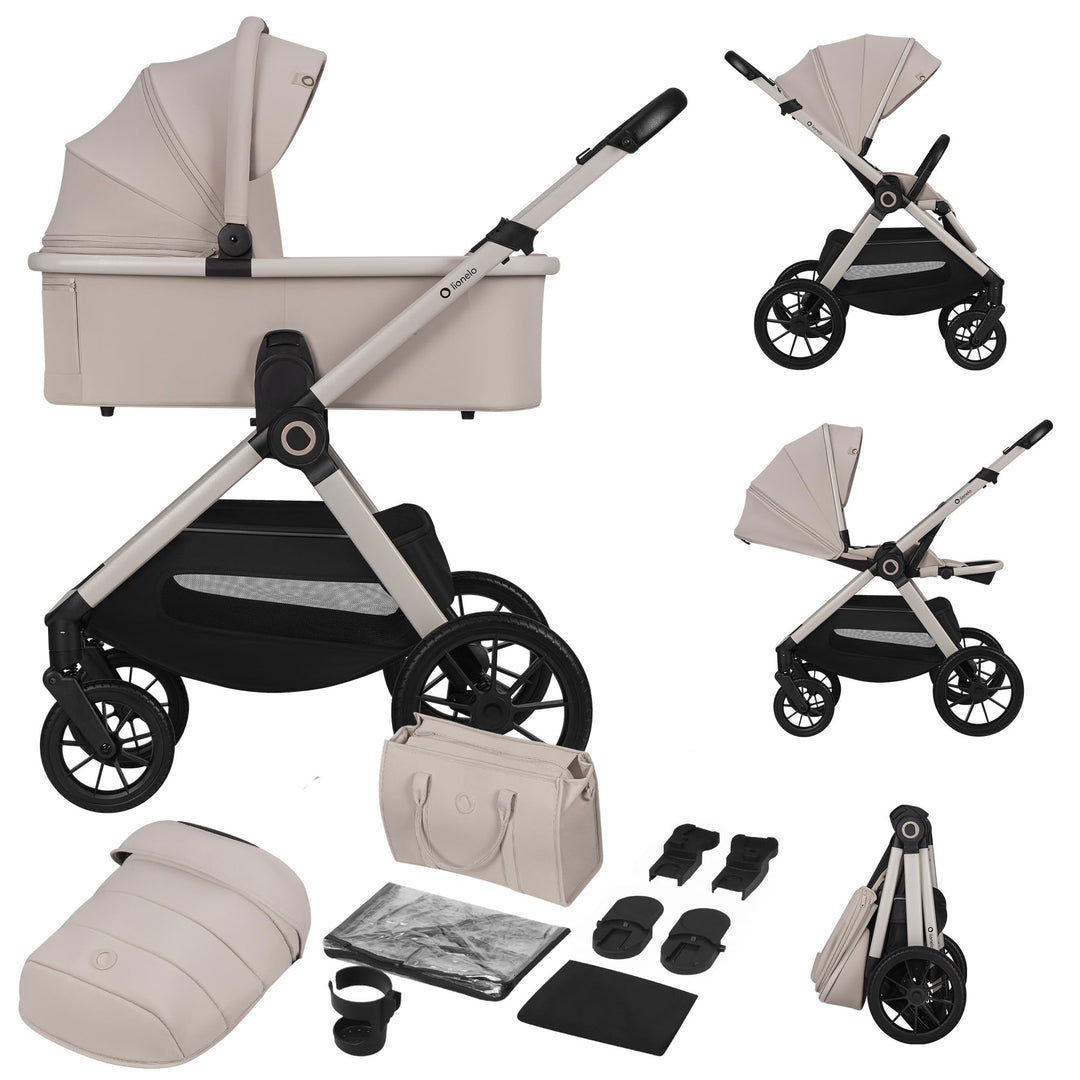 LIONELO LAYLA 2 in 1 Kombikinderwagen Kinderwagen 0-48 Monate bis 22 kg, Babywanne bis 9 kg, Rückenl