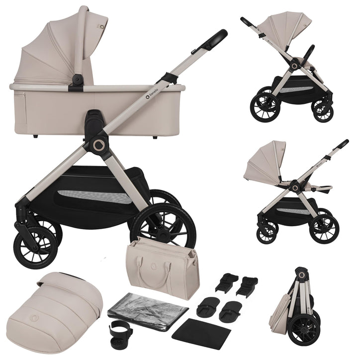 LIONELO LAYLA 2 in 1 Kombikinderwagen Kinderwagen 0-48 Monate bis 22 kg, Babywanne bis 9 kg, Rückenl