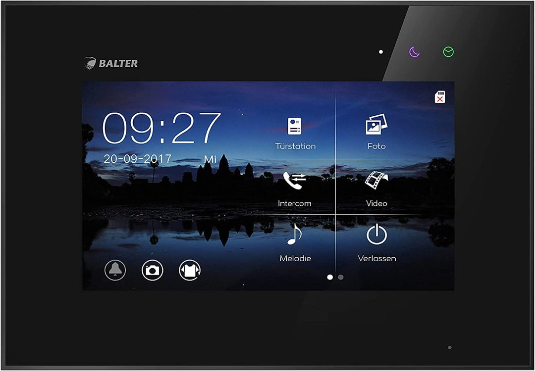 Balter EVO Video Türsprechanlage, Touchscreen, 3X 7 Zoll Monitor, Türstation für 2 Familienhaus Türk