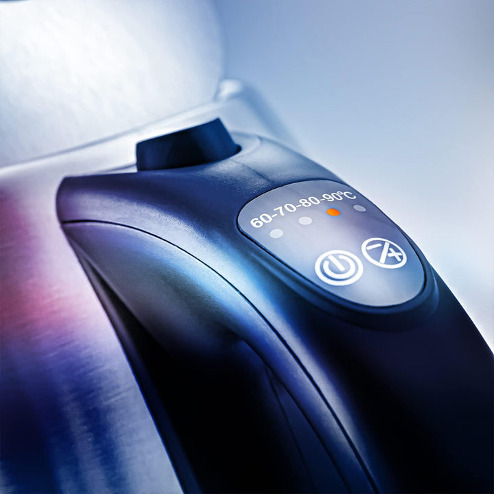 TZS First Austria Edelstahl Wasserkocher 2200W, 1,7 L, Temperatureinstellung 60-100 Grad, Warmhaltef