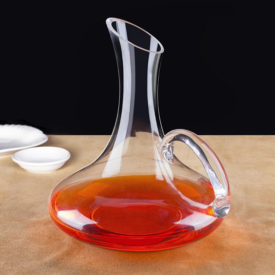MAGICLULU Weindekanter aus Glas mit Griff Klarer Rotweinspender zur Aromaverstärkung als Geschenk zu