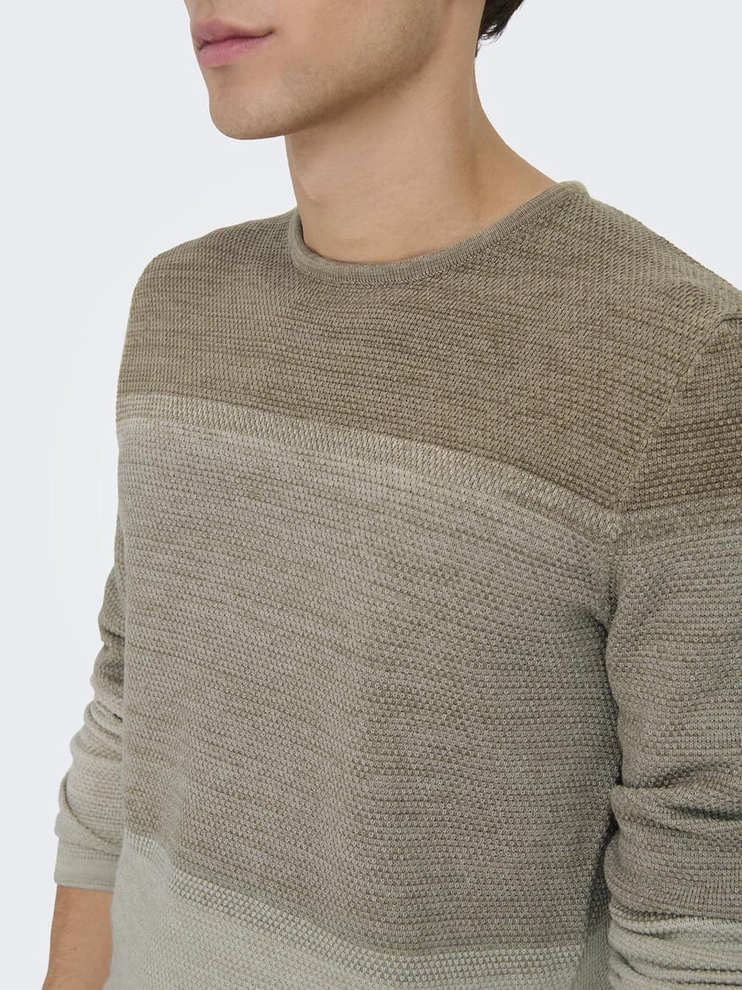 ONLY & SONS Herren Pullover ONSPANTER S M L XL XXL Schwarz Grau Blau Baumwolle S Chinchilla/Detail:g