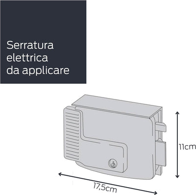 Cisa Elektronisches Schloss, 12 V, verzinkt, silber, 11721501, 12V Entrata 50 Rechtshänder ohne Tast