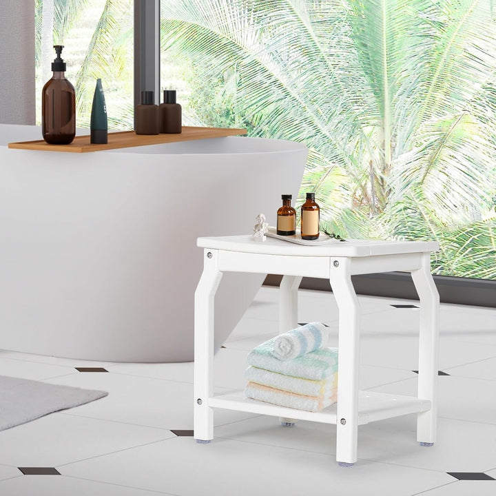 NALONE Beistelltisch Duschhocker, HDPE Badhocker modern Design 2-Tier badezimmerhocker mit rutschfes