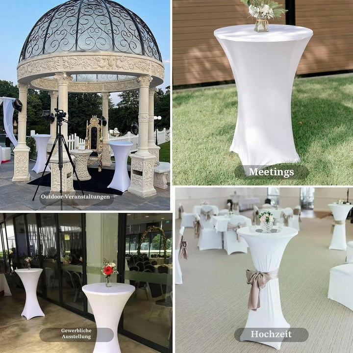 Pesonlook 3er-Set Stretch Stehtisch Husse für Bistrotisch Ø 60-65 cm Elegante,Verstärkung im Fussber