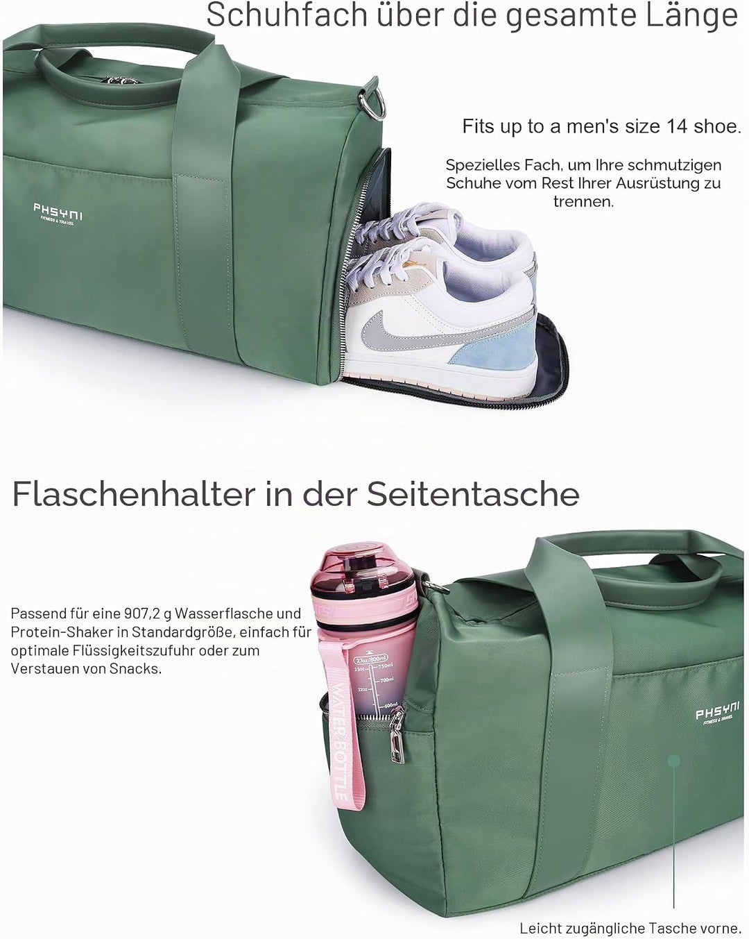 19 Zoll Sporttasche Reisetasche für Damen und Herren,wasserdichte Handgepäcktasche,Trainingstasche f