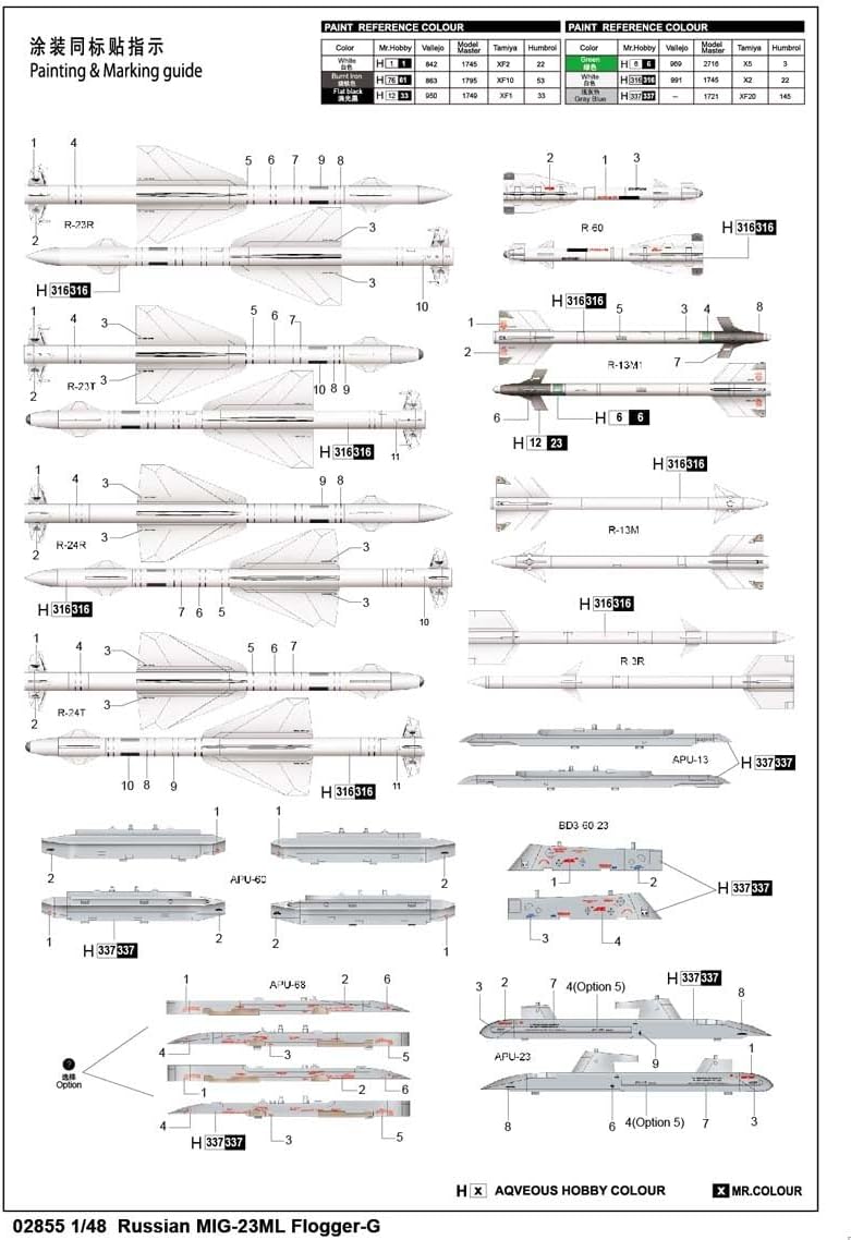 Trumpeter 02855-1/48 MIG 23ML Flogger-G Flugzeug