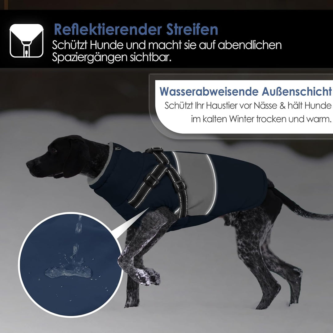 AOFITEE Hundejacke Mittelgrosse Hunde, Winter Wasserdicht Hundejacke Hundemantel mit Geschirr, Warme