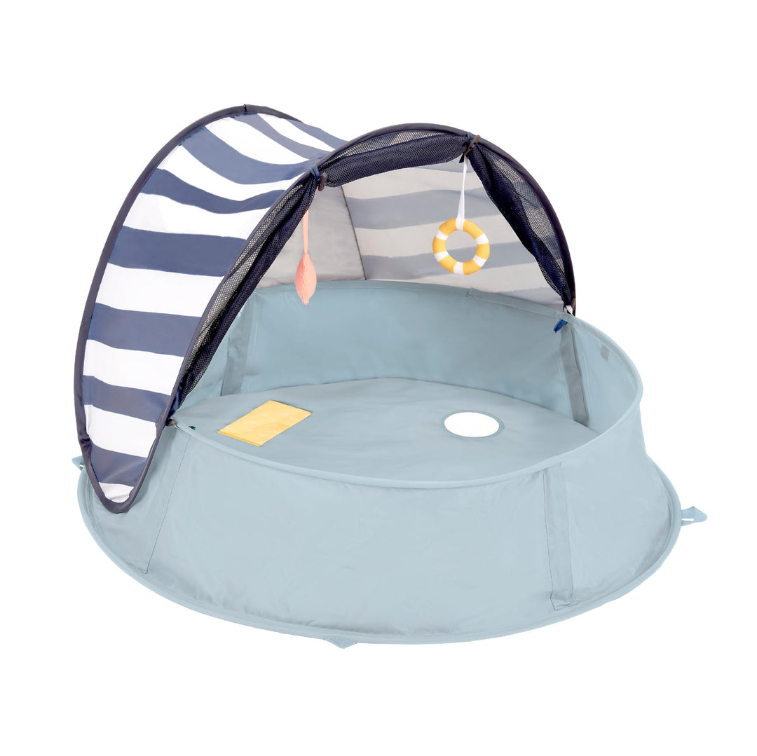 Babymoov Strandmuschel 3-in-1 Aquani Matrose - Strandzelt mit UV-Schutz LSF 50, Planschbecken und Re