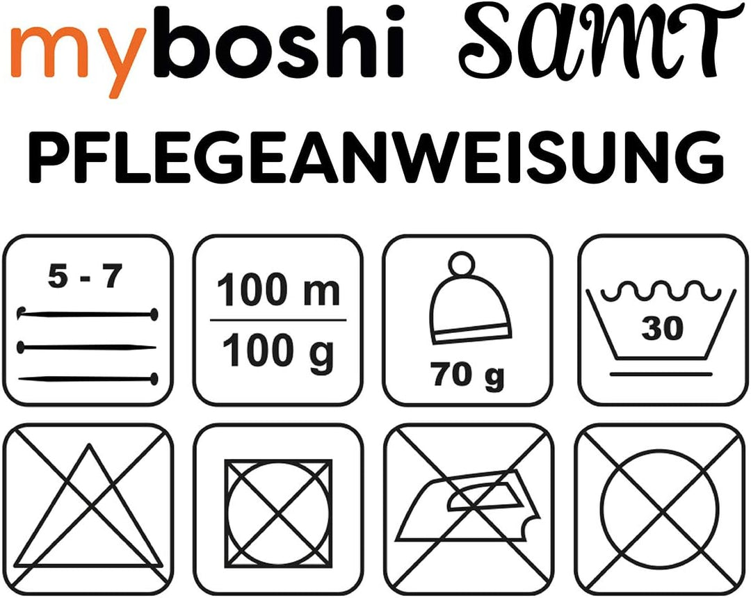 myboshi Häkel- und Strickgarn | Velours | Chenillegarn | Plüschwolle | 5 Knäuel Garn | 894 Delfin -