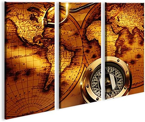 islandburner Bild Bilder auf Leinwand World Map Weltkarte V2 XXL Poster Leinwandbild Wandbild Dekoar