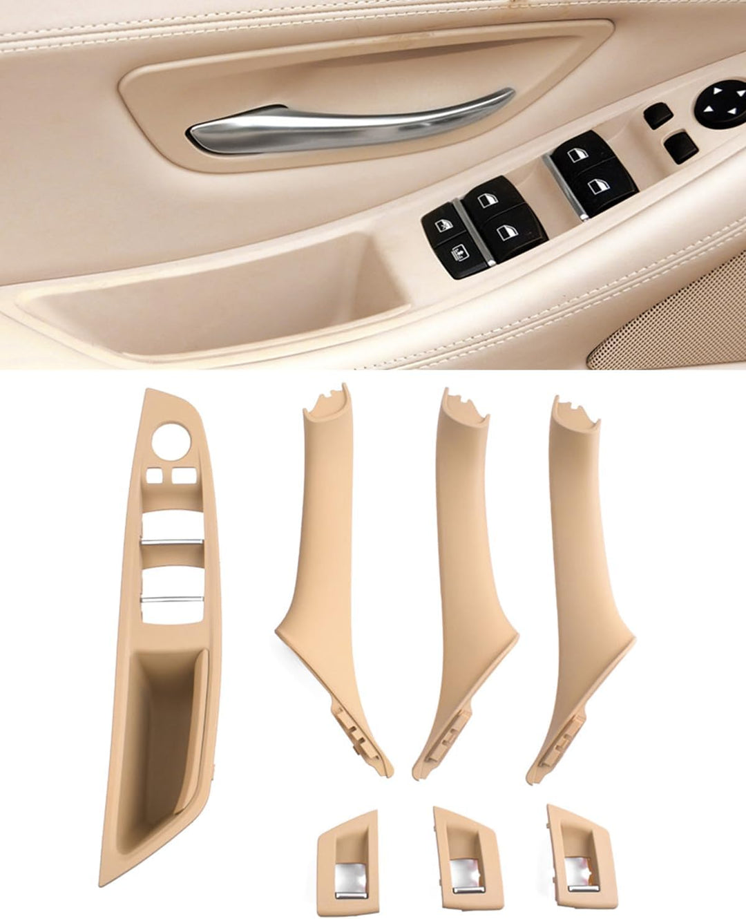 TZYSZDB Autotürgriff 7er Set f10 Türgriff für BMW 5er Türseitengriff BMW 520 523 525 528 530 535 Fen