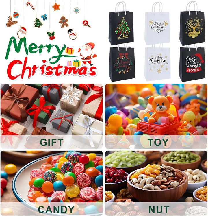Joxessaien XXL Geschenktüten Weihnachten – 12 Stück Elegante Weihnachts Geschenktaschen aus Papier m