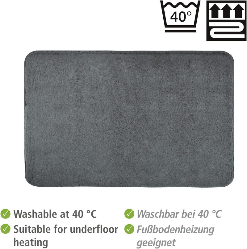 WENKO Badematte Saravan, Bad-Teppich in weicher Qualität aus Mikrofaser (100 % Polyester) mit 20 mm