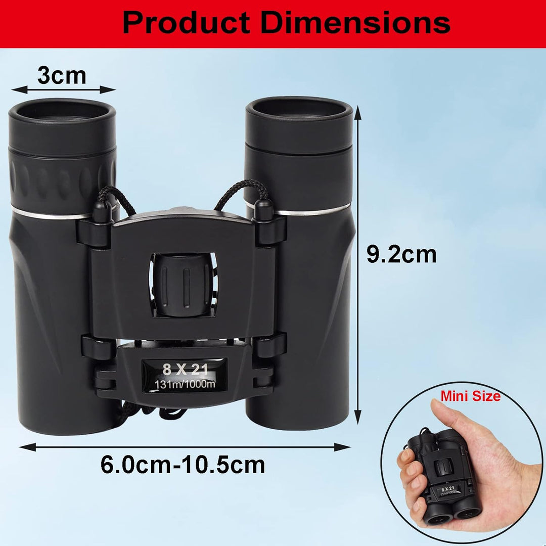 FLYAMAPIRIT Mini Fernglas Teleskop Faltbares 8X21 HD Fernglas mit Smartphone-Adapter, Tragegurt und