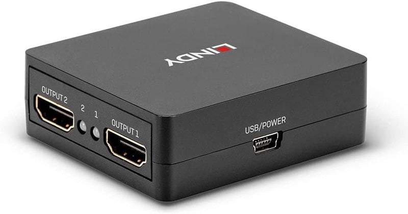 LINDY 2 Port HDMI 18G Splitter, Compact, 025.38358