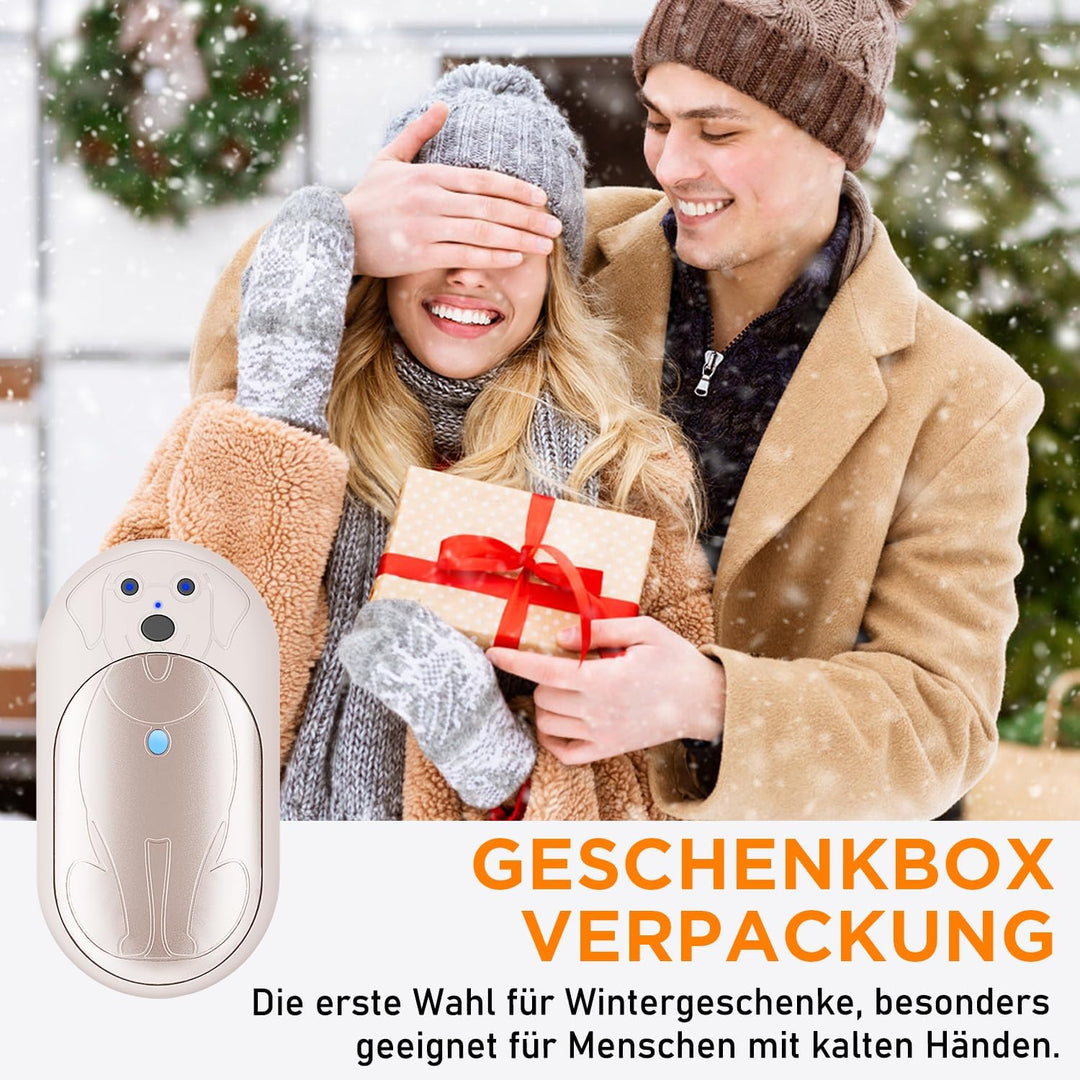 Lepwings Handwärmer Elektrisch, 2er-Pack, 6000 mAh Taschenwärmer Wiederverwendbar mit 3 Modi, 20 Stu