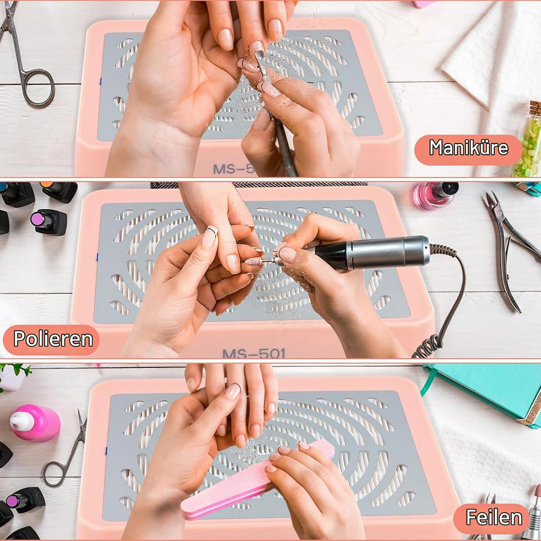 Professioneller Nagelstaubsauger mit USB-Licht, leistungsstark und leise, Staubsammler für Maniküre