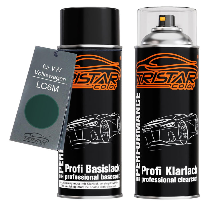 TRISTARcolor Autolack Spraydosen Set für VW/Volkswagen LC6M Bright Green Perl/Brightgreen Perl Basis