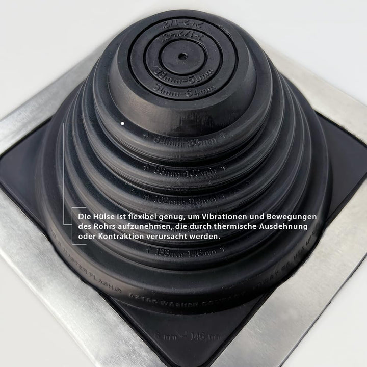 Rohrmanschette 6-146mm, Nr. 3 von Nordbleche für Trapezbleche, Dachpfannenbleche, Trapezprofile