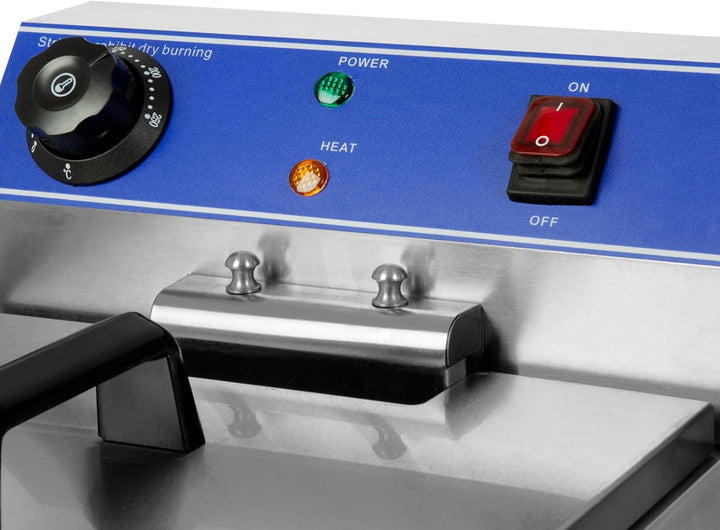 VERTES Friteuse Fritteuse Fritöse Edelstahl 2x 10L (2x 3000W, 230V, Kaltzonenprinzip, Temperatur Stu