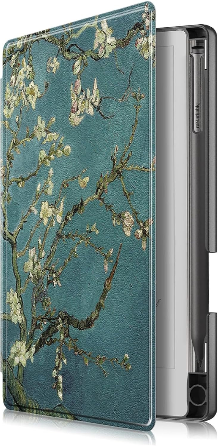 GIOPUEY Hülle Kompatibel mit Remarkable Paper Pro Move 7.3, Flip Case 360° Schutz - Aprikosenblume r