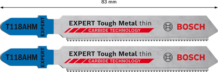 Bosch 2x Expert ‘Stainless Steel’ T 118 AHM Stichsägeblatt (für Edelstahlbleche, Länge 83 mm, Profes