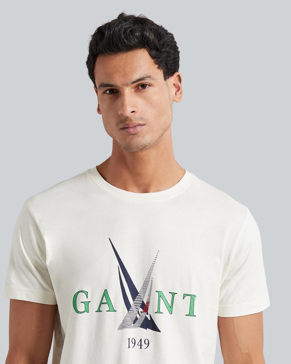 GANT Herren Sail Logo T-Shirt S Cream, S Cream