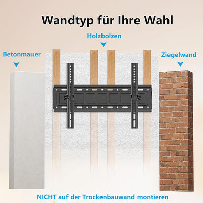 JXMTSPW TV Wandhalterung Neigbar Halterung für die 32-75 Zoll TV LCD LED Flach&Curved Fernseher Halt