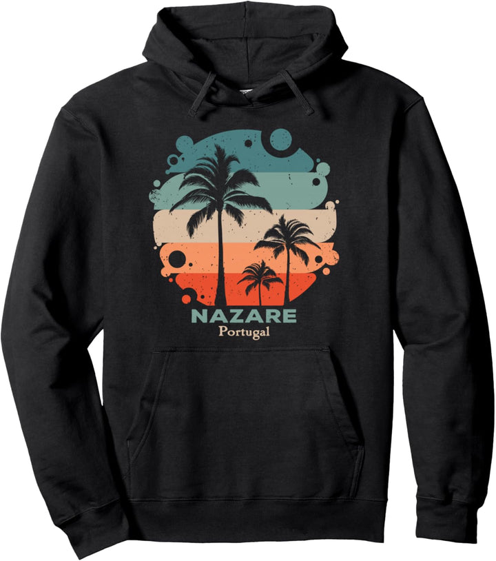 Nazare Portugal Surfen I Retro Surf I Nazare Surfer Pullover Hoodie