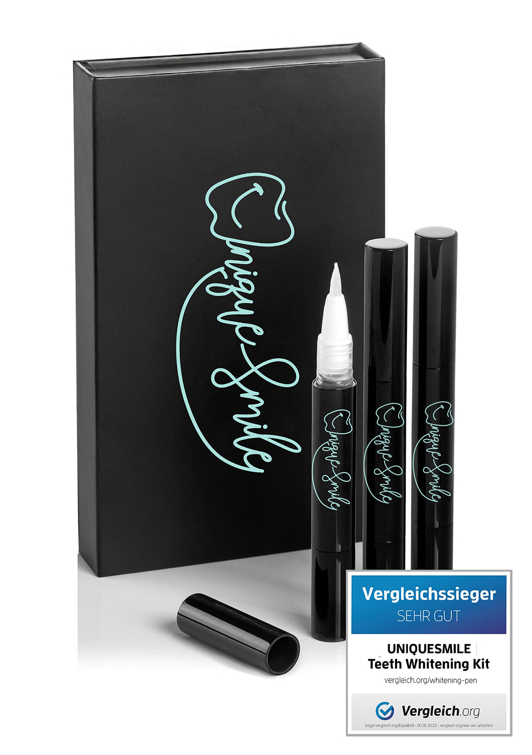 Hochwertiges Teeth whitening kit von UniqueSmile - All in One Bundle für Zahnaufhellung & weisse Zäh