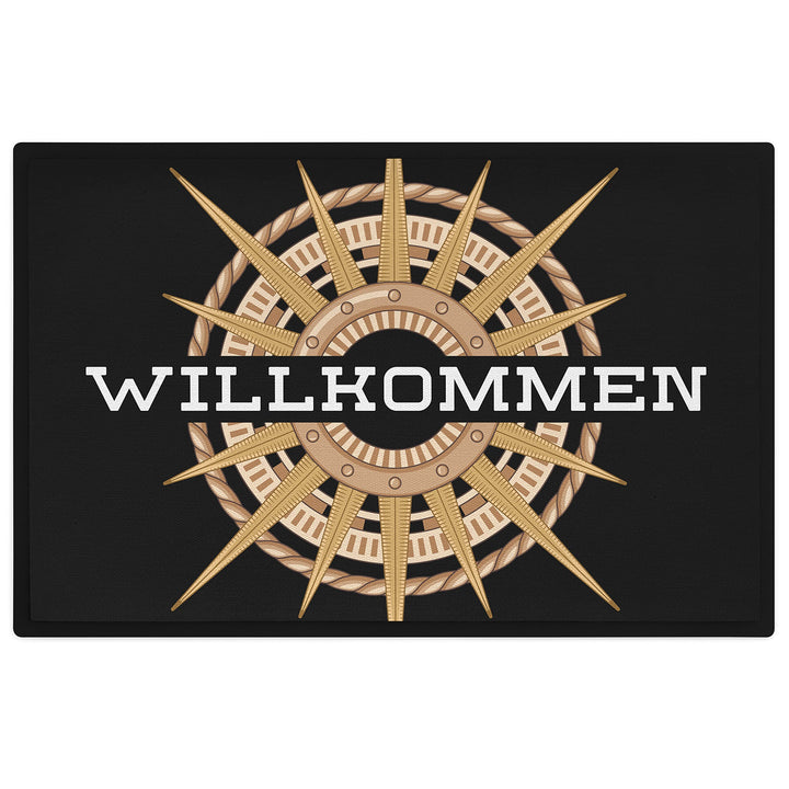 Trendation - Willkommen Fussmatte Grafik Schmutzfangmatte Geschenk Aussen Innenbereich 60x40 cm Wasc
